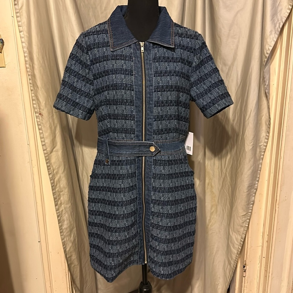 Jason Wu Navy Textured Mini Dress